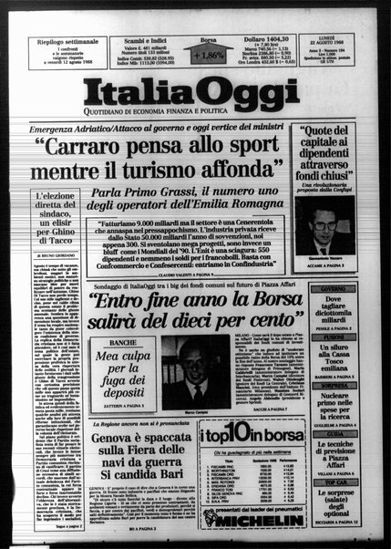 Italia oggi : quotidiano di economia finanza e politica